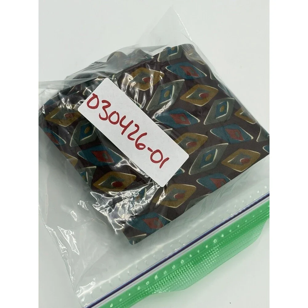 Vtg Geoffrey‎ Beene Tie Abstract Diamonds Geometric Multicolor Silk USA Made 56”